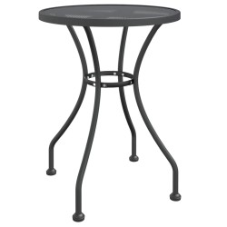 vidaXL Mesa de jardín malla metálica expandida antracita Ø60x72 cm