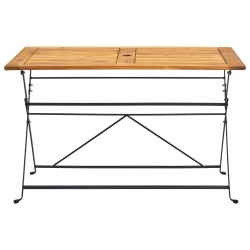 vidaXL Mesa plegable de jardín de madera maciza de acacia 120x70x74 cm