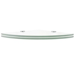 vidaXL Estantes de esquina 2 uds con soportes cromados vidrio 35x35 cm