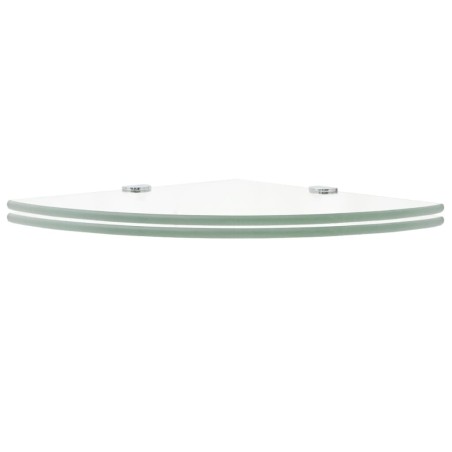 vidaXL Estantes de esquina 2 uds con soportes cromados vidrio 35x35 cm