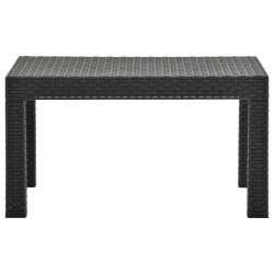 vidaXL Mesa de jardín PP ratán gris antracita 58x58x41 cm 