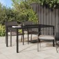 vidaXL Mesa jardín vidrio templado ratán sintético 150x90x75 cm negro vidaXL Mesa jardín vidrio templado ratán sintético 150x90x75 cm negro