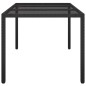vidaXL Mesa jardín vidrio templado ratán sintético 150x90x75 cm negro vidaXL Mesa jardín vidrio templado ratán sintético 150x90x75 cm negro