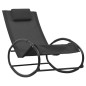 vidaXL Tumbona con almohada acero y textilene negro vidaXL Tumbona con almohada acero y textilene negro