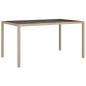 vidaXL Mesa jardín vidrio templado ratán sintético 150x90x75 cm beige vidaXL Mesa jardín vidrio templado ratán sintético 150x90x75 cm beige