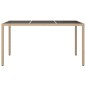 vidaXL Mesa jardín vidrio templado ratán sintético 150x90x75 cm beige vidaXL Mesa jardín vidrio templado ratán sintético 150x90x75 cm beige