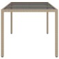 vidaXL Mesa jardín vidrio templado ratán sintético 150x90x75 cm beige vidaXL Mesa jardín vidrio templado ratán sintético 150x90x75 cm beige