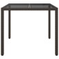 vidaXL Mesa jardín vidrio templado ratán sintético 90x90x75 cm marrón vidaXL Mesa jardín vidrio templado ratán sintético 90x90x75 cm marrón