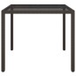 vidaXL Mesa jardín vidrio templado ratán sintético 90x90x75 cm marrón vidaXL Mesa jardín vidrio templado ratán sintético 90x90x75 cm marrón