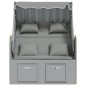 vidaXL Silla playa Strandkorb con cojines ratán sintético madera gris vidaXL Silla playa Strandkorb con cojines ratán sintético madera gris