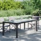 vidaXL Mesa jardín vidrio templado ratán sintético negra 190x90x75 cm vidaXL Mesa jardín vidrio templado ratán sintético negra 190x90x75 cm