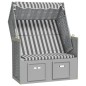 vidaXL Silla playa Strandkorb dosel ratán sintético madera gris blanco vidaXL Silla playa Strandkorb dosel ratán sintético madera gris blanco