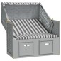 vidaXL Silla playa Strandkorb dosel ratán sintético madera gris blanco vidaXL Silla playa Strandkorb dosel ratán sintético madera gris blanco