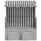 vidaXL Silla playa Strandkorb dosel ratán sintético madera gris blanco vidaXL Silla playa Strandkorb dosel ratán sintético madera gris blanco