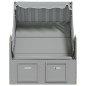 vidaXL Silla playa Strandkorb con dosel ratán sintético madera gris vidaXL Silla playa Strandkorb con dosel ratán sintético madera gris