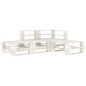 vidaXL Juego de muebles de palets para jardín 4 piezas madera blanco vidaXL Juego de muebles de palets para jardín 4 piezas madera blanco