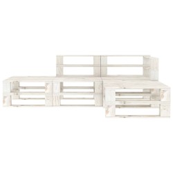 vidaXL Juego de muebles de palets para jardín 4 piezas madera blanco
