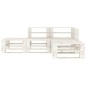 vidaXL Juego de muebles de palets para jardín 4 piezas madera blanco vidaXL Juego de muebles de palets para jardín 4 piezas madera blanco