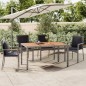 vidaXL Mesa de jardín ratán PE gris y superficie madera maciza acacia vidaXL Mesa de jardín ratán PE gris y superficie madera maciza acacia