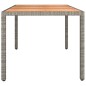 vidaXL Mesa de jardín ratán PE gris y superficie madera maciza acacia vidaXL Mesa de jardín ratán PE gris y superficie madera maciza acacia