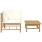 vidaXL Set de muebles de jardín 2 piezas bambú y cojines blanco crema vidaXL Set de muebles de jardín 2 piezas bambú y cojines blanco crema