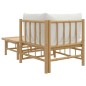 vidaXL Set de muebles de jardín 2 piezas bambú y cojines blanco crema vidaXL Set de muebles de jardín 2 piezas bambú y cojines blanco crema