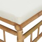 vidaXL Set de muebles de jardín 2 piezas bambú y cojines blanco crema vidaXL Set de muebles de jardín 2 piezas bambú y cojines blanco crema