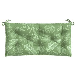vidaXL Cojín para banco de jardín tela estampado de hojas 110x50x7 cm
