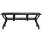 vidaXL Mesa de jardín acero y vidrio negro 180x80x70 cm