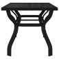 vidaXL Mesa de jardín acero y vidrio negro 180x80x70 cm