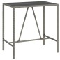 vidaXL Mesa alta bar con superficie vidrio ratán PE gris 110x70x110 cm vidaXL Mesa alta bar con superficie vidrio ratán PE gris 110x70x110 cm