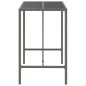 vidaXL Mesa alta bar con superficie vidrio ratán PE gris 110x70x110 cm vidaXL Mesa alta bar con superficie vidrio ratán PE gris 110x70x110 cm