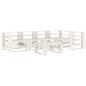 vidaXL Juego de muebles de palets para jardín 6 piezas madera blanco vidaXL Juego de muebles de palets para jardín 6 piezas madera blanco