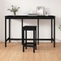 vidaXL Mesa alta de bar madera maciza de pino negra 180x80x110 cm vidaXL Mesa alta de bar madera maciza de pino negra 180x80x110 cm