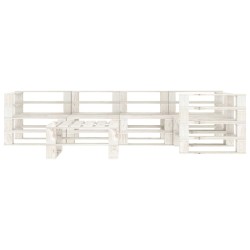 vidaXL Juego de muebles de palets para jardín 6 piezas madera blanco