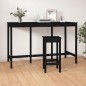 vidaXL Mesa alta de bar madera maciza de pino negra 180x80x110 cm vidaXL Mesa alta de bar madera maciza de pino negra 180x80x110 cm