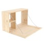 Esschert Design Barra de pared con estante plegable M natural Esschert Design Barra de pared con estante plegable M natural