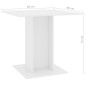 vidaXL Mesa de comedor de madera contrachapada blanco 80x80x75 cm vidaXL Mesa de comedor de madera contrachapada blanco 80x80x75 cm