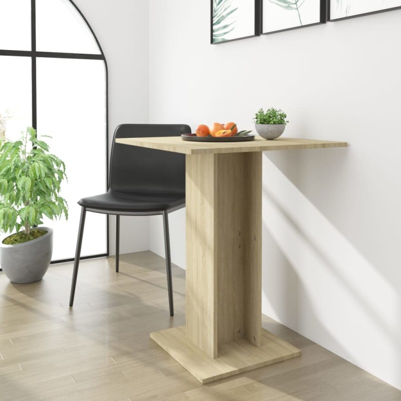 vidaXL Mesa de bistró contrachapada color roble Sonoma 60x60x75 cm