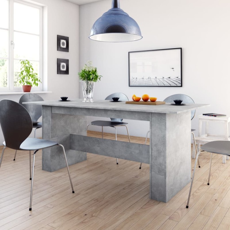 vidaXL Mesa de comedor madera de ingeniería gris hormigón 180x90x76 cm vidaXL Mesa de comedor madera de ingeniería gris hormigón 180x90x76 cm