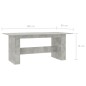 vidaXL Mesa de comedor madera de ingeniería gris hormigón 180x90x76 cm vidaXL Mesa de comedor madera de ingeniería gris hormigón 180x90x76 cm