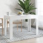 vidaXL Mesa de comedor madera de ingeniería blanco brillo 120x60x76 cm vidaXL Mesa de comedor madera de ingeniería blanco brillo 120x60x76 cm