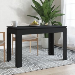 vidaXL Mesa de comedor de madera contrachapada negro 120x60x76 cm