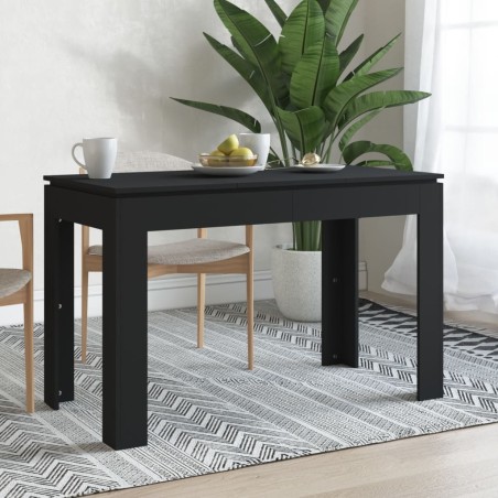 vidaXL Mesa de comedor de madera contrachapada negro 120x60x76 cm
