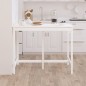 vidaXL Mesa alta de bar madera maciza de pino blanco 140x80x110 cm vidaXL Mesa alta de bar madera maciza de pino blanco 140x80x110 cm