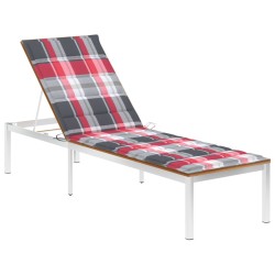 vidaXL Tumbona con cojín madera maciza de acacia y acero inoxidable