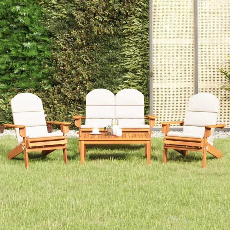 vidaXL Juego de muebles de jardín Adirondack 4 piezas madera acacia vidaXL Juego de muebles de jardín Adirondack 4 piezas madera acacia