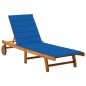 vidaXL Tumbona de jardín con cojín madera maciza de acacia vidaXL Tumbona de jardín con cojín madera maciza de acacia