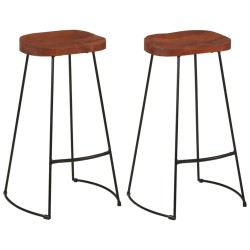 vidaXL Taburetes de bar Gavin 2 uds madera mango maciza 50x40x78 cm