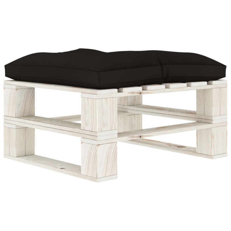 vidaXL Otomana de palets de jardín con cojín negro madera vidaXL Otomana de palets de jardín con cojín negro madera